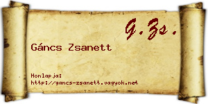 Gáncs Zsanett névjegykártya